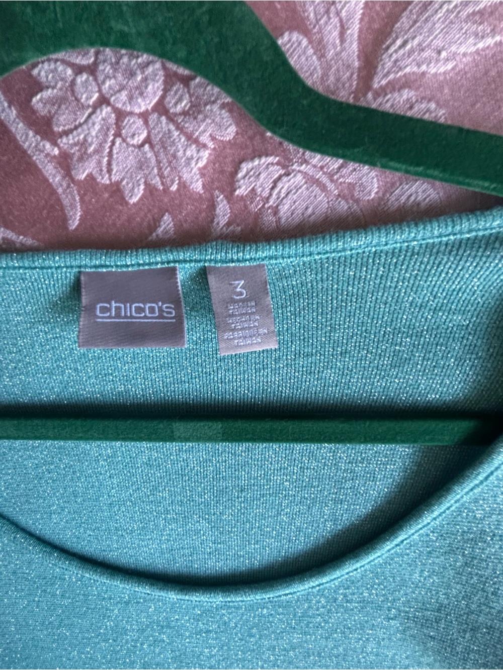 Chico's Shimmery Teal Knit Top